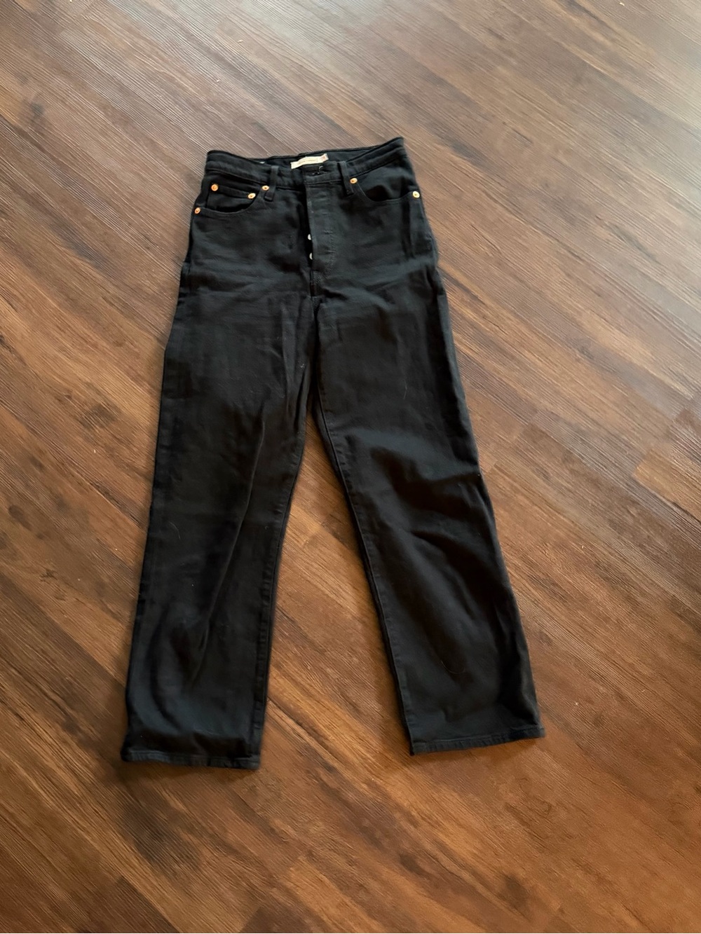 Levi’s Black Ribcage Straight Jeans